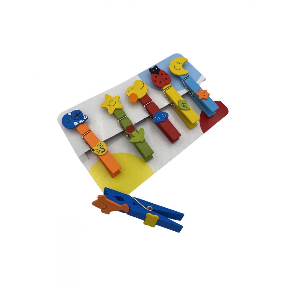 ΜΠΟΜΠΟΝΙΕΡΕΣ ΞΥΛΙΝΑ ΜΑΝΤΑΛΑΚΙΑ ΖΩΑΚΙΑ ΣΕΤ 6 ΤΕΜΑΧΙΩΝ 1X7cm 