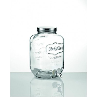 ΓΥΑΛΑ ΜΕ ΒΡΥΣΑΚΙ Yorkshire 4 ΛΙΤΡΩΝ ΜΕ ΜΕΤΑΛΛΙΚΟ ΚΑΠΑΚΙ 15X15X25CM