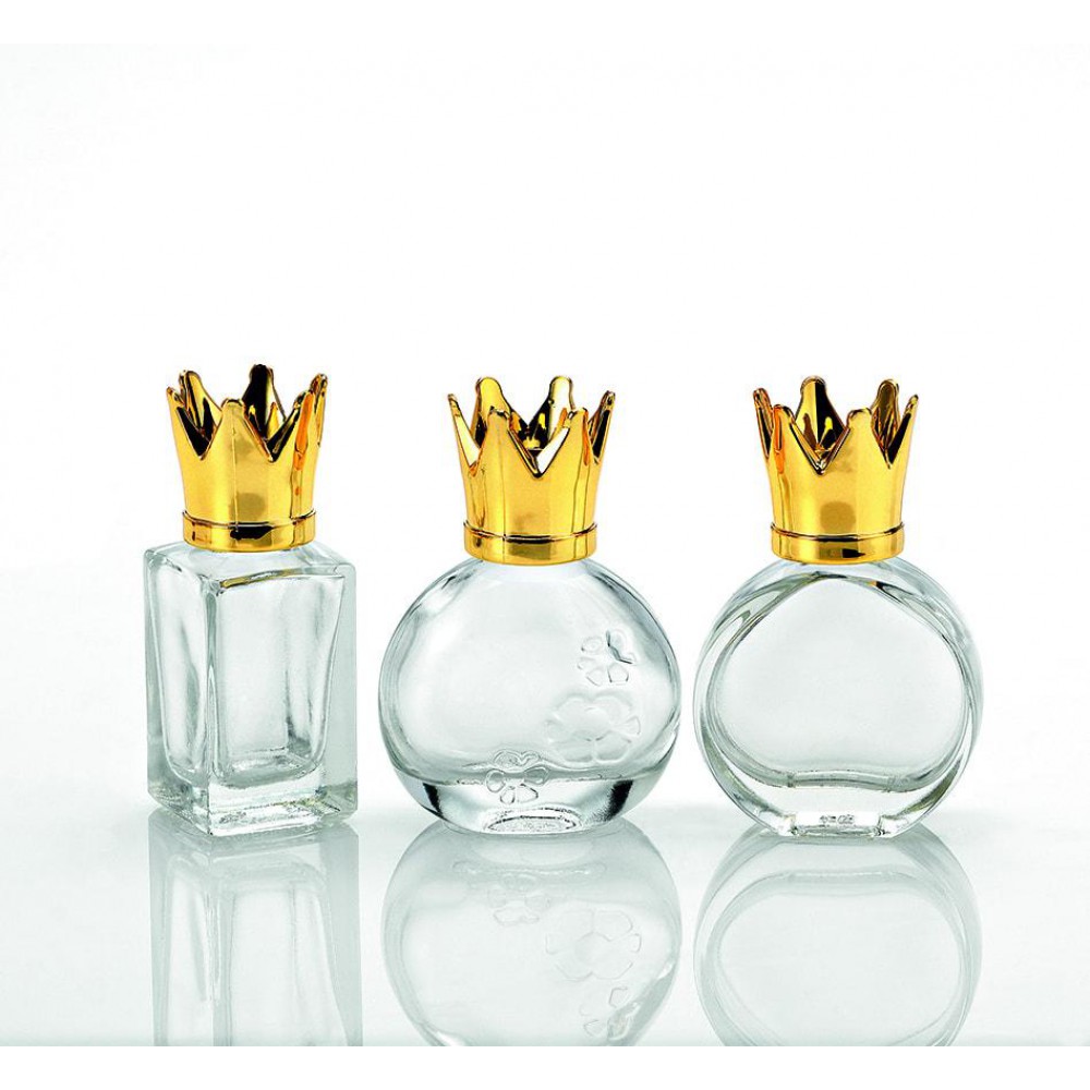 ΜΠΟΜΠΟΝΙΕΡΕΣ ΓΥΑΛΙΝΑ ΜΠΟΥΚΑΛΑΚΙΑ ΓΙΑ ΑΡΩΜΑ ΜΕ ΧΡΥΣΗ ΚΟΡΩΝΑ 3 ΣΧΕΔΙΩΝ 4Χ2Χ6,5Υ 10ml 