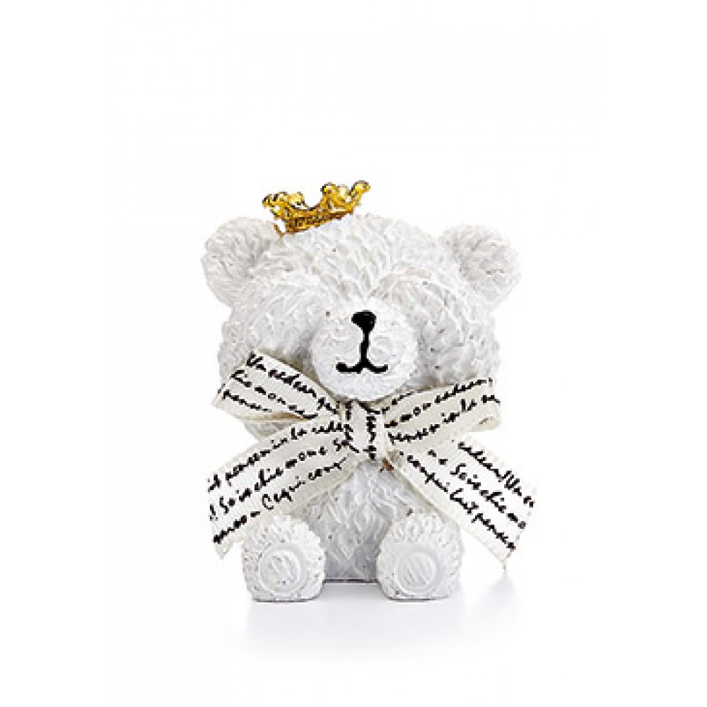 ΜΠΟΜΠΟΝΙΕΡΑ ΚΕΡΑΜΙΚΟ ΑΡΚΟΥΔΑΚΙ ΛΕΥΚΟ ΜΕ ΧΡΥΣΗ ΚΟΡΩΝΑ 5.5Χ4.5 