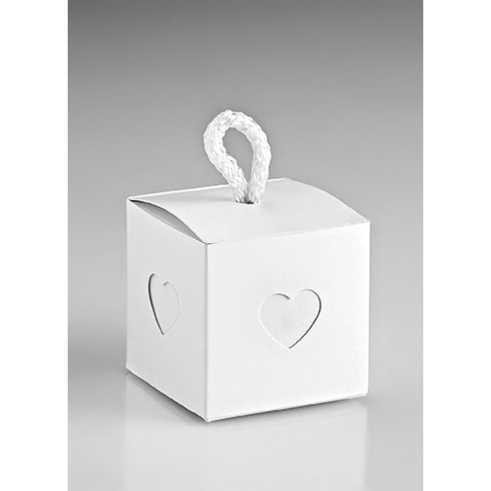 ΜΠΟΜΠΟΝΙΕΡΑ ΧΑΡΤΙΝΟ ΚΟΥΤΑΚΙ ΛΕΥΚΟ ΜΕ ΚΑΡΔΙΑ 5.5x5.5x5.5 