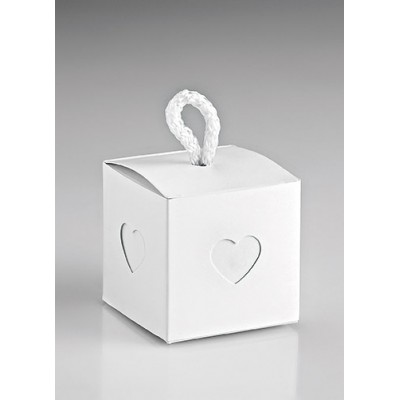 ΜΠΟΜΠΟΝΙΕΡΑ ΧΑΡΤΙΝΟ ΚΟΥΤΑΚΙ ΛΕΥΚΟ ΜΕ ΚΑΡΔΙΑ 5.5x5.5x5.5