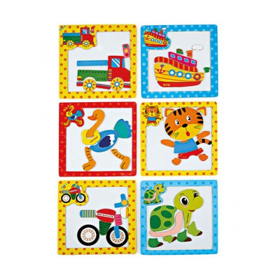 ΜΠΟΜΠΟΝΙΕΡΑ ΞΥΛΙΝΟ ΜΑΓΝΗΤΙΚΟ ΠΑΖΛ ΖΩΑΚΙΑ ΚΑΙ ΜΕΤΑΦΟΡΙΚΑ ΜΕΣΑ 16 ΣΧΕΔΙΩΝ 15Χ15Υ