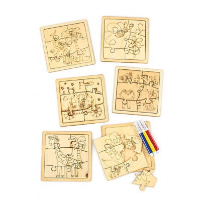 ΜΠΟΜΠΟΝΙΕΡΑ ΞΥΛΙΝΟ ΠΑΖΛ ''COLOR ME'' ΜΕ ΜΑΡΚΑΔΟΡΟΥΣ 11X11