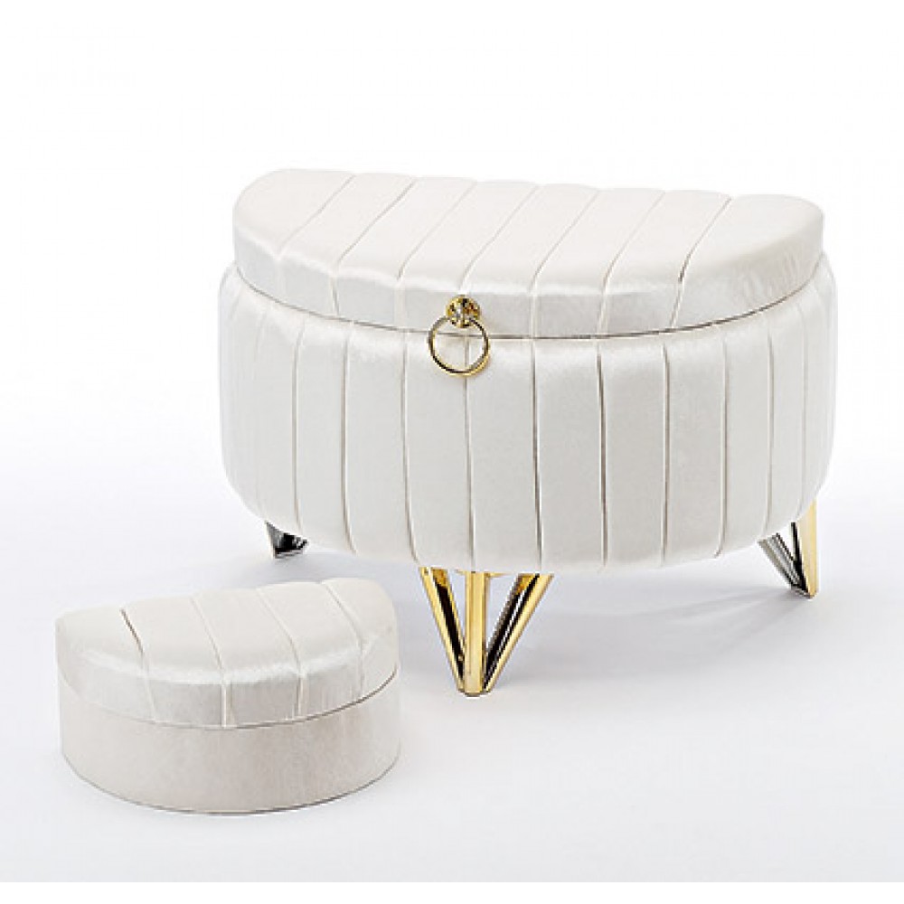 ΜΠΑΟΥΛΑΚΙ ΒΑΠΤΙΣΗΣ ΣΕΤ 2 ΤΜΧ ΛΕΥΚΟ ΒΕΛΟΥΔΟ ΜΕ ΧΡΥΣΕΣ ΛΕΠΤΟΜΕΡΕΙΕΣ 59X37X41 30X20X14 