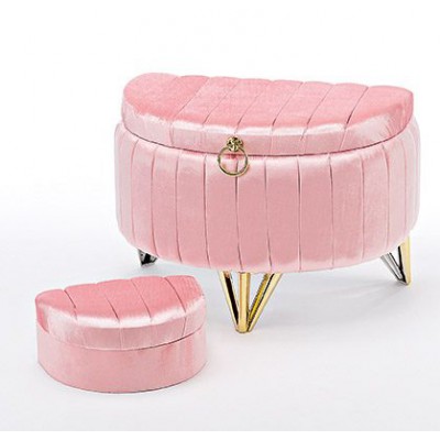 ΜΠΑΟΥΛΑΚΙ ΒΑΠΤΙΣΗΣ ΣΕΤ 2 ΤΜΧ ΡΟΖ ΒΕΛΟΥΔΟ ΜΕ ΧΡΥΣΕΣ ΛΕΠΤΟΜΕΡΕΙΕΣ 59X37X41 30X20X14