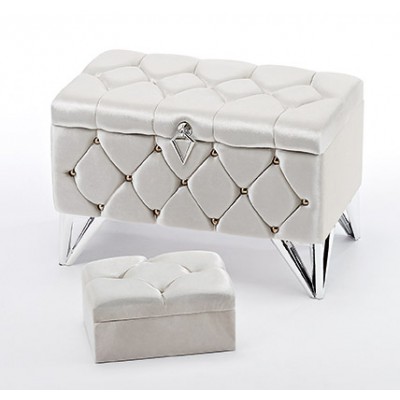 ΜΠΑΟΥΛΑΚΙ ΒΑΠΤΙΣΗΣ ΣΕΤ 2 ΤΜΧ ΛΕΥΚΟ ΚΑΠΙΤΟΝΕ ΜΕ ΔΙΑΜΑΝΤΑΚΙΑ 57X34X38 27X18X14