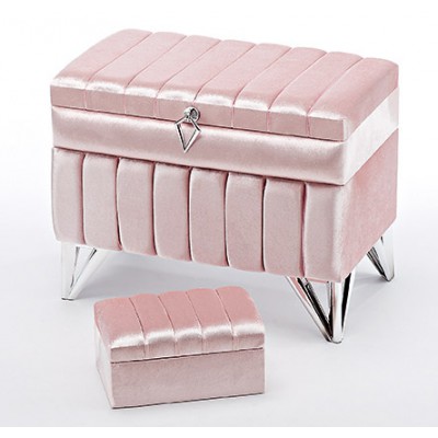 ΜΠΑΟΥΛΑΚΙ ΒΑΠΤΙΣΗΣ ΔΥΟ ΘΕΣΕΩΝ ΡΟΖ ΒΕΛΟΥΔΟ ΣΕΤ 2 ΤΜΧ 57X34X45 27X18X14