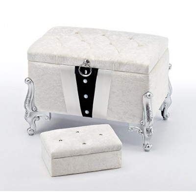 ΜΠΑΟΥΛΑΚΙ ΒΑΠΤΙΣΗΣ ΣΕΤ 2 ΤΜΧ ΠΑΡΑΛΛΗΛΟΓΡΑΜΜΟ ΛΕΥΚΟ ΚΑΠΙΤΟΝΕ 59X39X42 30X20X12