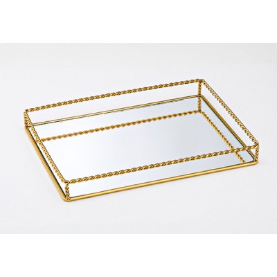 ΔΙΣΚΟΣ ΧΡΥΣΟΣ ΜΕΤΑΛΛΙΚΟΣ ΠΑΡΑΛΛΗΛΟΓΡΑΜΜΟΣ ΜΕ ΚΑΘΡΕΦΤΗ 40.5Χ30.5Χ4.5Υ