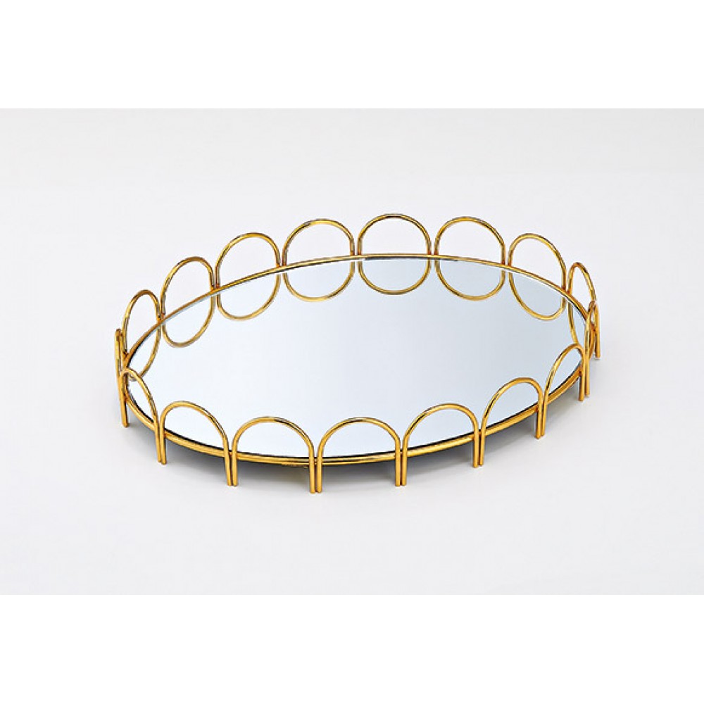 ΔΙΣΚΟΣ ΧΡΥΣΟΣ ΜΕΤΑΛΛΙΚΟΣ ΟΒΑΛ ΜΕ ΚΑΘΡΕΦΤΗ 39.5Χ31Χ6Υ 