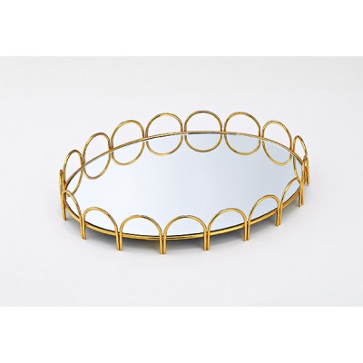 ΔΙΣΚΟΣ ΧΡΥΣΟΣ ΜΕΤΑΛΛΙΚΟΣ ΟΒΑΛ ΜΕ ΚΑΘΡΕΦΤΗ 39.5Χ31Χ6Υ