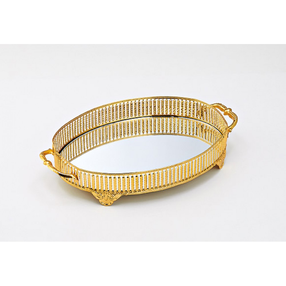 ΔΙΣΚΟΣ ΜΕΤΑΛΛΙΚΟΣ ΧΡΥΣΟΣ ΟΒΑΛ ΜΕ ΚΑΘΡΕΦΤΗ 41Χ27Χ7.5Υ 