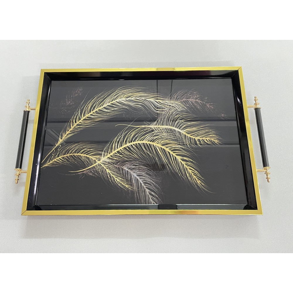 ΔΙΣΚΟΣ ΞΥΛΙΝΟΣ ΦΤΕΡΑ ΜΕ ΧΡΥΣΕΣ ΛΕΠΤΟΜΕΡΕΙΕΣ 49Χ30Χ3 