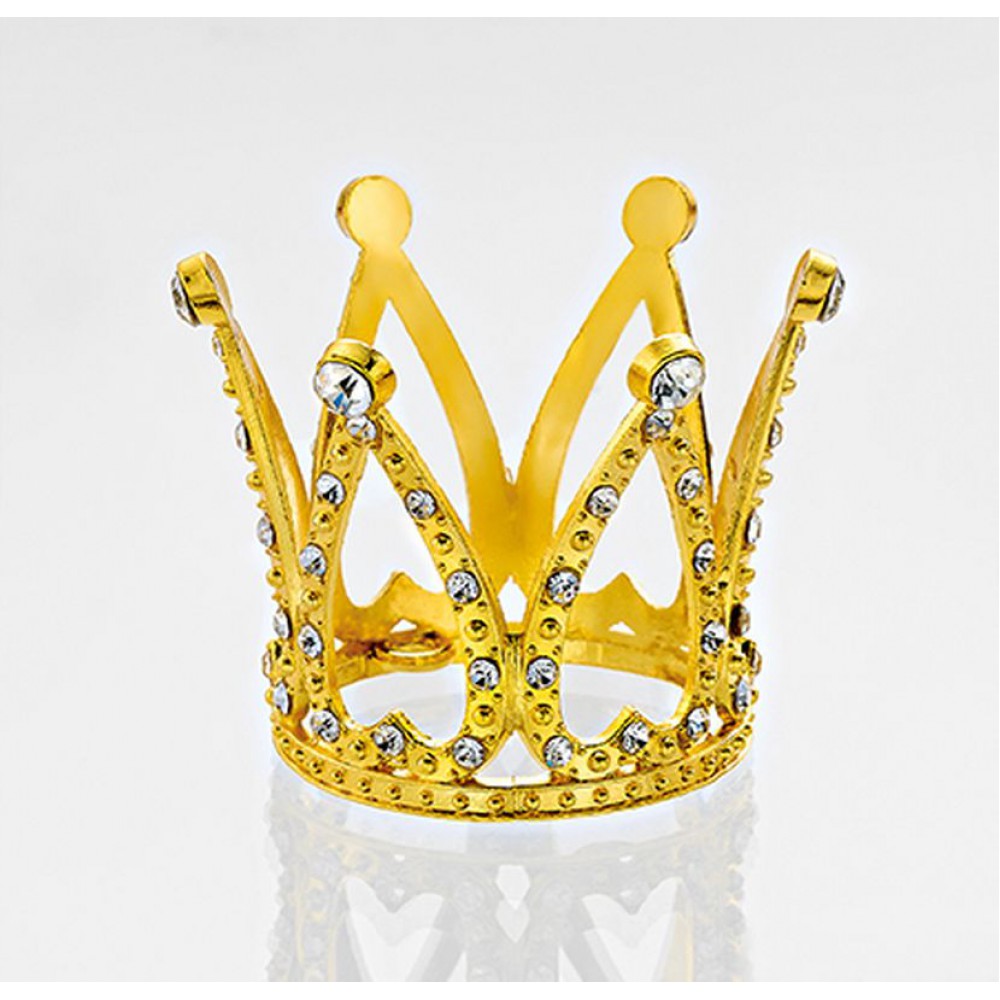 ΜΠΟΜΠΟΝΙΕΡΑ ΚΟΡΩΝΑ ΜΕΤΑΛΛΙΚΗ ΧΡΥΣΗ ΜΕ ΣΤΡΑΣ Φ4.5X3.5CM 