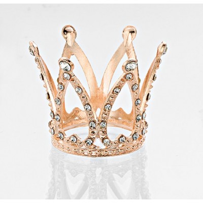 ΜΠΟΜΠΟΝΙΕΡΑ ΚΟΡΩΝΑ ΡΟΖ-ΧΡΥΣΗ ΜΕ ΣΤΡΑΣ ΜΕΤΑΛΛΙΚΗ Φ4.5X3.5CM