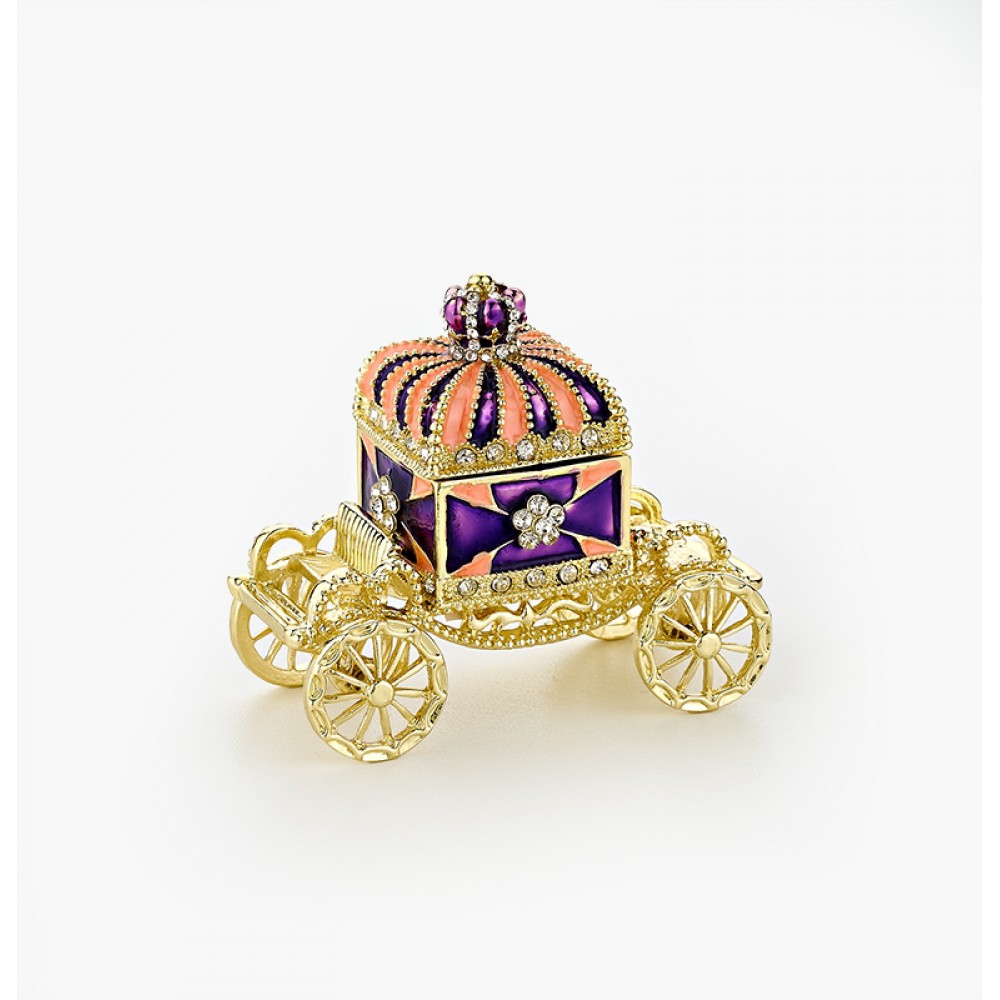 CLOISONNE ΜΠΙΖΟΥΤΙΕΡΑ ΧΡΥΣΗ ΑΜΑΞΑ ΜΕ ΡΟΖ & ΜΩΒ ΛΕΠΤΟΜΕΡΕΙΕΣ 8x3.5x7cm 