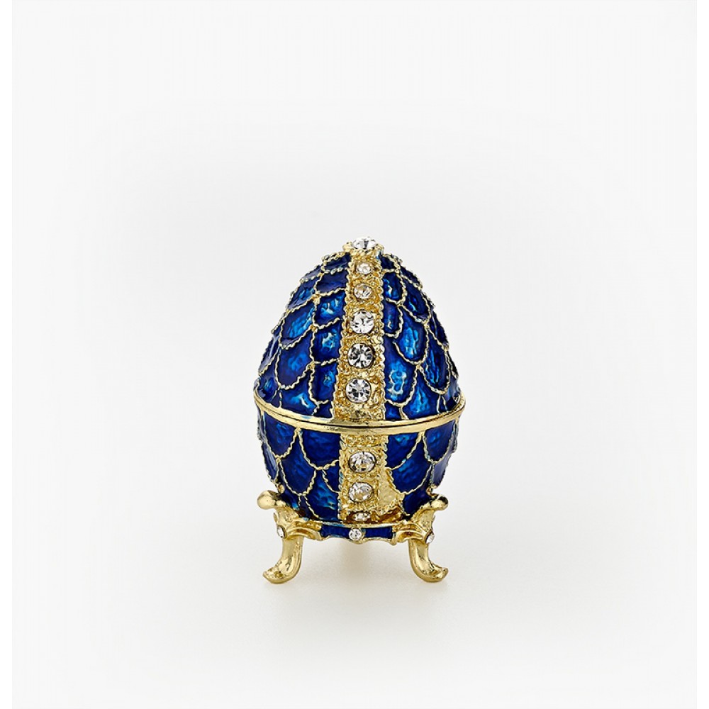 CLOISONNE ΜΠΙΖΟΥΤΙΕΡΑ ΜΠΛΕ ΑΥΓΟ ΤΥΠΟΥ ΦΑΜΠΕΡΖΕ Φ3.5x6.5cm 