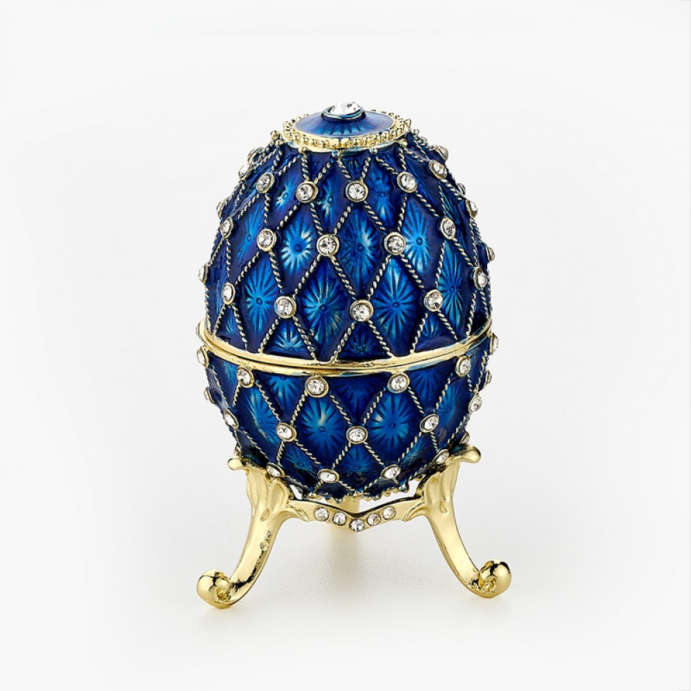 CLOISONNE ΜΠΙΖΟΥΤΙΕΡΑ ΜΠΛΕ ΑΥΓΟ ΤΥΠΟΥ ΦΑΜΠΕΡΖΕ Φ5x10cm 