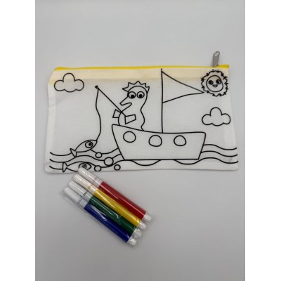 ΥΦΑΣΜΑΤΙΝΗ ΚΑΣΕΤΙΝΑ ΚΑΡΑΒΑΚΙ ΜΕ ΜΑΡΚΑΔΟΡΟΥΣ 20x11.5cm