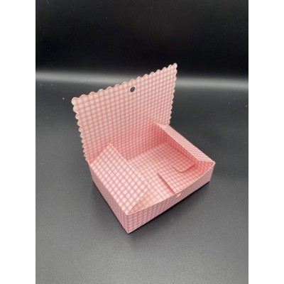 ΜΠΟΜΠΟΝΙΕΡΑ  ΡΟΖ ΚΑΡΩ ΚΟΥΤΙ ΧΑΡΤΙΝΟ   9x6.5x2.5cm