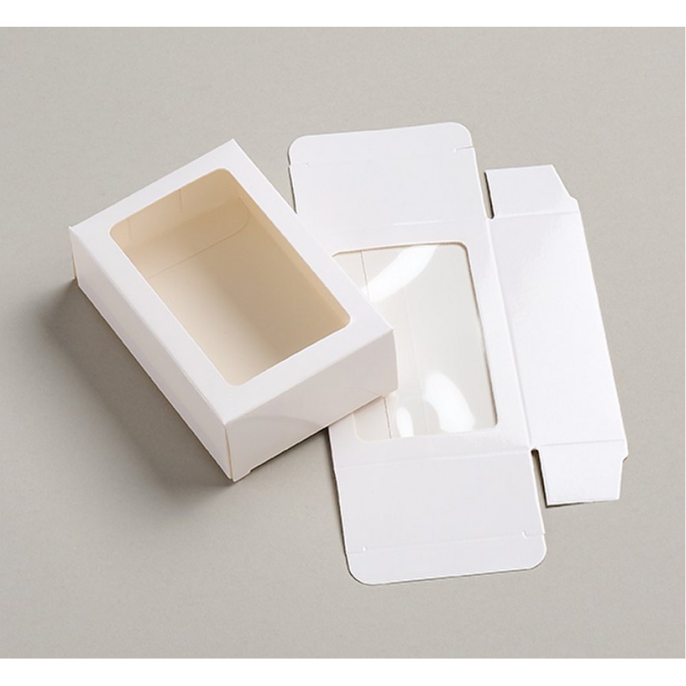 ΜΠΟΜΠΟΝΙΕΡΑ ΠΑΡΑΛΛΗΛΟΓΡΑΜΜΟ ΚΟΥΤΙ ΛΕΥΚΟ ΧΑΡΤΙΝΟ ΜΕ ΔΙΑΦΑΝΕΙΑ 12X8X4CM 