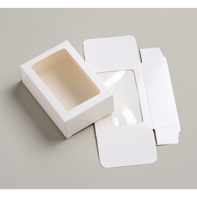 ΜΠΟΜΠΟΝΙΕΡΑ ΠΑΡΑΛΛΗΛΟΓΡΑΜΜΟ ΚΟΥΤΙ ΛΕΥΚΟ ΧΑΡΤΙΝΟ ΜΕ ΔΙΑΦΑΝΕΙΑ 12X8X4CM