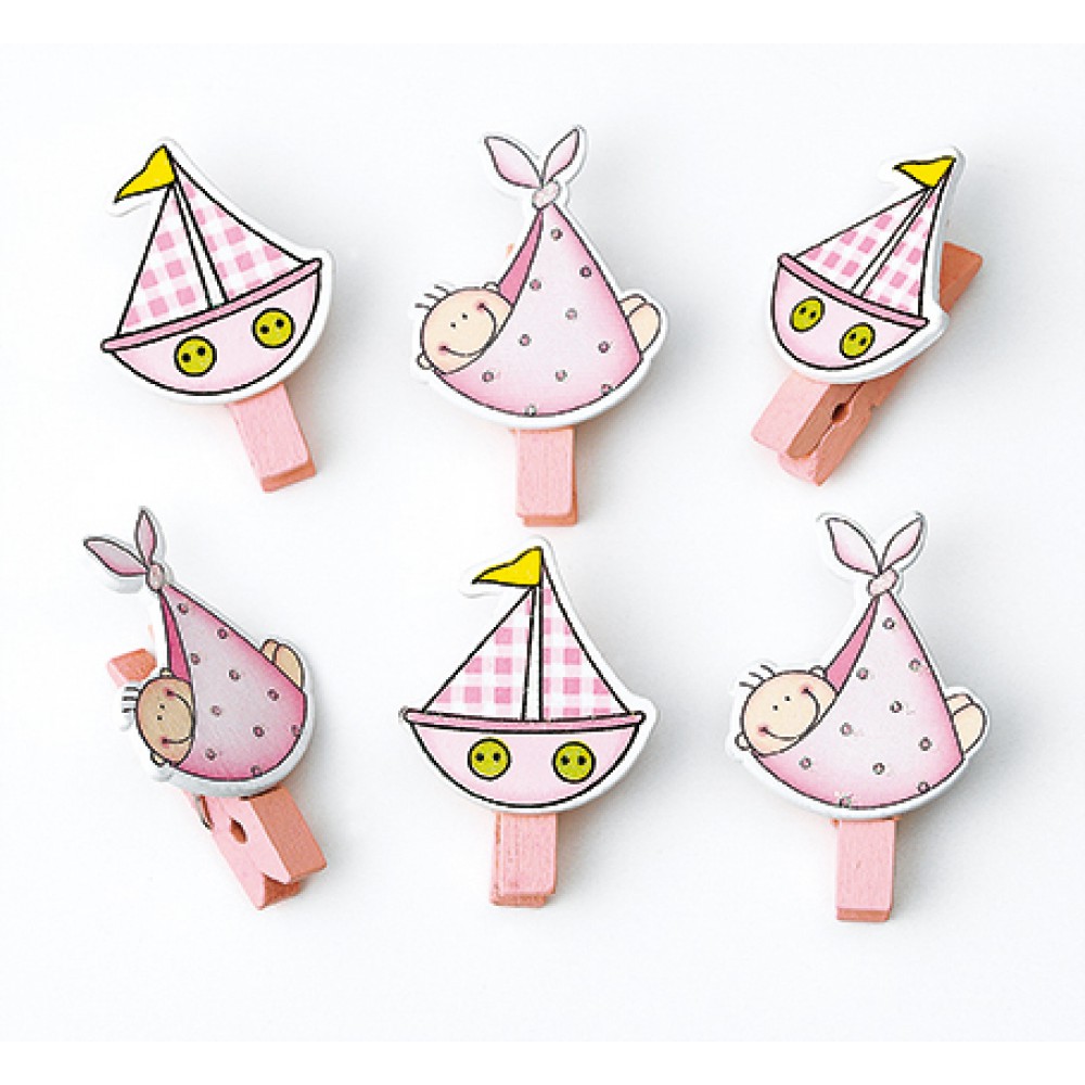 ΜΠΟΜΠΟΝΙΕΡΕΣ ΞΥΛΙΝΑ ΜΑΝΤΑΛΑΚΙΑ BABY ΡΟΖ ΣΕΤ 6 ΤΕΜΑΧΙΩΝ 4.5Υ 