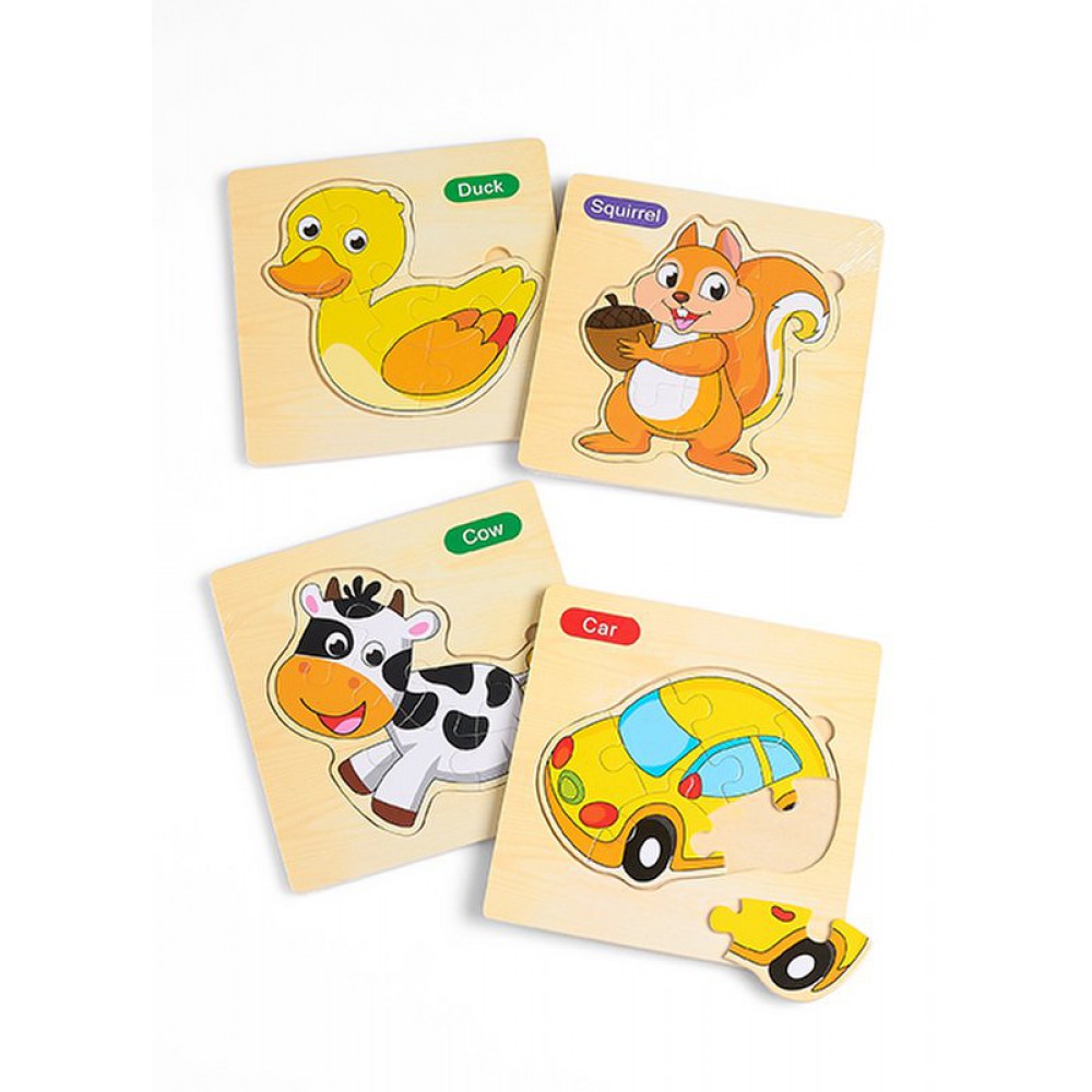 ΜΠΟΜΠΟΝΙΕΡΑ ΞΥΛΙΝΟ ΠΑΖΛ ΖΩΑΚΙΑ & ΟΧΗΜΑΤΑ 16 ΣΧΕΔΙΩΝ 14X14CM 