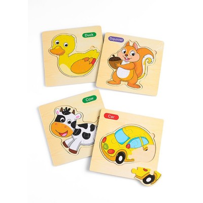 ΜΠΟΜΠΟΝΙΕΡΑ ΞΥΛΙΝΟ ΠΑΖΛ ΖΩΑΚΙΑ & ΟΧΗΜΑΤΑ 16 ΣΧΕΔΙΩΝ 14X14CM