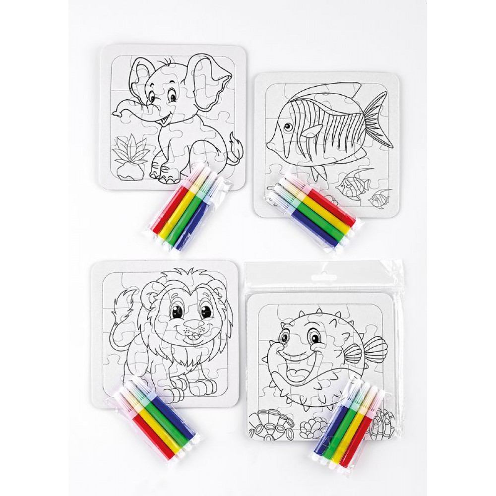 ΜΠΟΜΠΟΝΙΕΡΑ ΠΑΖΛ ΖΩΑΚΙΑ ΓΙΑ ΖΩΓΡΑΦΙΚΗ ΜΕ ΜΑΡΚΑΔΟΡΟΥΣ 4 ΣΧΕΔΙΩΝ 14X14CM 