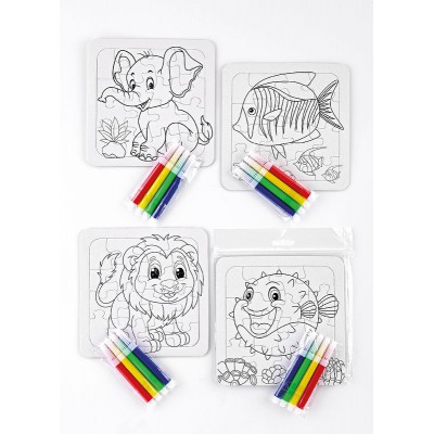 ΜΠΟΜΠΟΝΙΕΡΑ ΠΑΖΛ ΖΩΑΚΙΑ ΓΙΑ ΖΩΓΡΑΦΙΚΗ ΜΕ ΜΑΡΚΑΔΟΡΟΥΣ 4 ΣΧΕΔΙΩΝ 14X14CM