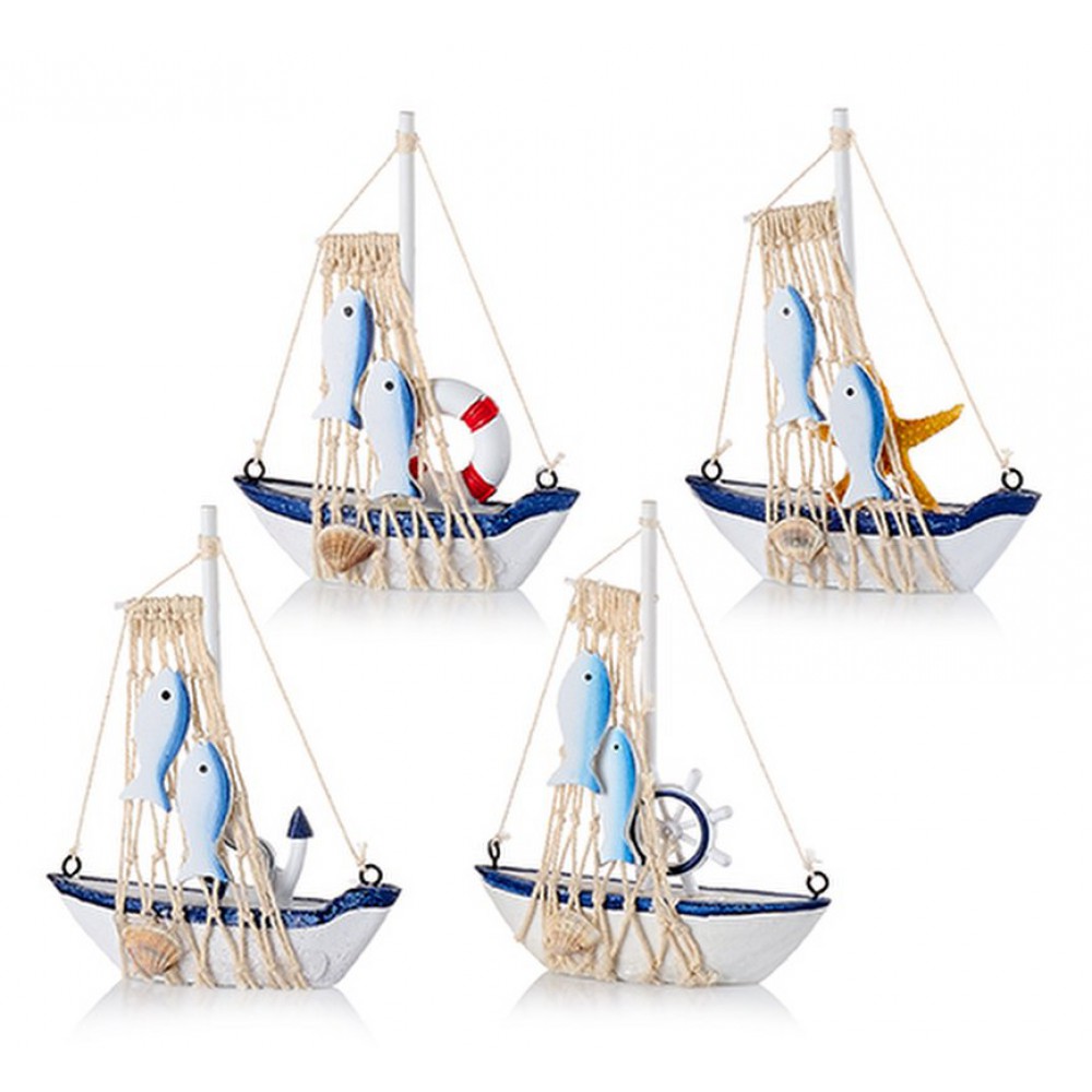 ΜΠΟΜΠΟΝΙΕΡΑ ΞΥΛΙΝΟ ΚΑΡΑΒΑΚΙ ΜΕ ΨΑΡΙΑ 4 ΣΧΕΔΙΩΝ 11X14CM 