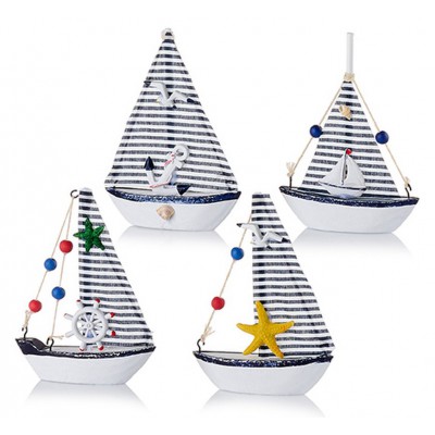 ΜΠΟΜΠΟΝΙΕΡΑ ΞΥΛΙΝΟ ΚΑΡΑΒΑΚΙ ΜΠΛΕ ΡΙΓΑ 4 ΣΧΕΔΙΩΝ 11X14CM