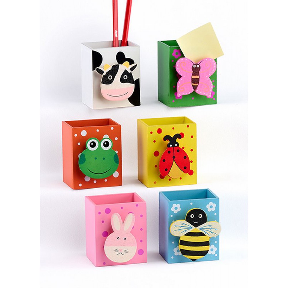 ΜΠΟΜΠΟΝΙΕΡΑ ΞΥΛΙΝΗ ΜΟΛΥΒΟΘΗΚΗ ΖΩΑΚΙΑ ΜΕΜΟ 6 ΣΧΕΔΙΩΝ 7X5.5X8CM 