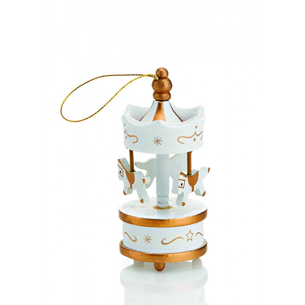 ΜΠΟΜΠΟΝΙΕΡΑ ΞΥΛΙΝΟ ΚΑΡΟΥΣΕΛ ΛΕΥΚΟ ΧΡΥΣΟ Φ6Χ13Υ 