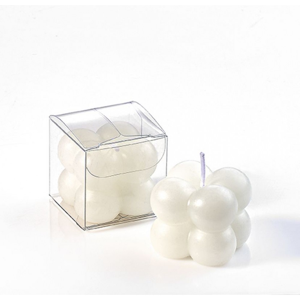 ΜΠΟΜΠΟΝΙΕΡΑ ΑΡΩΜΑΤΙΚΟ ΚΕΡΙ ΛΕΥΚΟ BUBBLE ΣΕ PVC ΚΟΥΤΑΚΙ 3.5X3.5CM 