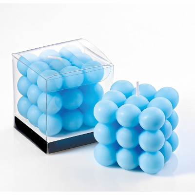 ΜΠΟΜΠΟΝΙΕΡΑ ΑΡΩΜΑΤΙΚΟ ΚΕΡΙ BUBBLE ΣΙΕΛ 6X6X6 ΣΕ PVC ΚΟΥΤΑΚΙ 6.5X6.5X7