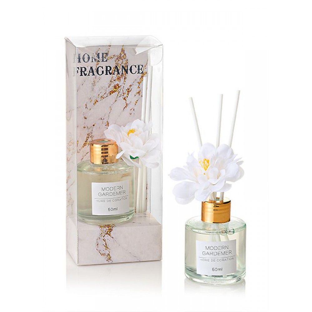 ΜΠΟΜΠΟΝΙΕΡΑ ΧΡΥΣΟ ΑΡΩΜΑΤΙΚΟ ΧΩΡΟΥ ΤΡΙΑΝΤΑΦΥΛΛΟ 50ml ΜΕ ΛΟΥΛΟΥΔΙ & STICKS  ΣΕ PVC ΚΟΥΤΑΚΙ 7X5X19CM 