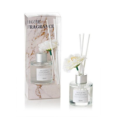 ΜΠΟΜΠΟΝΙΕΡΑ ΑΣΗΜΙ ΑΡΩΜΑΤΙΚΟ ΧΩΡΟΥ/4 ΑΡΩΜΑΤΑ 50ml ΜΕ ΛΟΥΛΟΥΔΙ & STICKS ΣΕ PVC ΚΟΥΤΑΚΙ 7X5X19CM