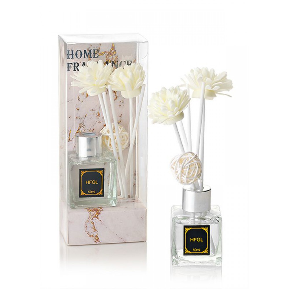 ΜΠΟΜΠΟΝΙΕΡΑ ΑΣΗΜΙ ΑΡΩΜΑΤΙΚΟ ΧΩΡΟΥ ΛΕΒΑΝΤΑ 50ml ΜΕ ΛΟΥΛΟΥΔΙΑ & STICKS ΣΕ PVC ΚΟΥΤΑΚΙ 7X5X19CM 