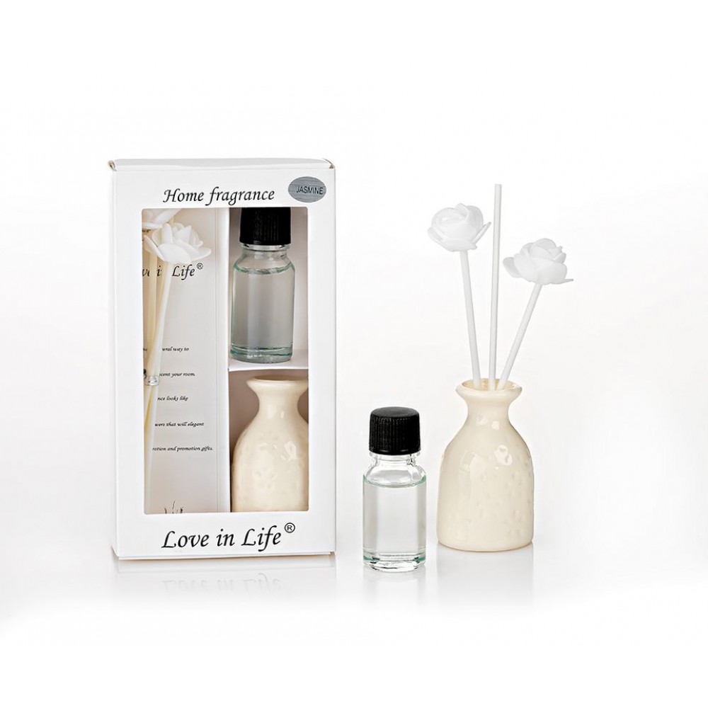 ΜΠΟΜΠΟΝΙΕΡΑ ΑΡΩΜΑΤΙΚΟ ΧΩΡΟΥ 10ml ΜΕ STICKS ΣΕ ΛΕΥΚΟ ΚΟΥΤΙ 9X4.5X15CM/ 6 ΑΡΩΜΑΤΑ 