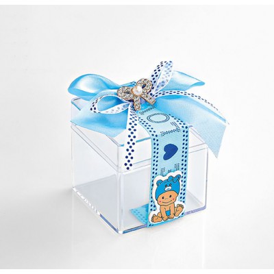 ΜΠΟΜΠΟΝΙΕΡΑ ΜΠΙΖΟΥΤΙΕΡΑ PVC ΣΙΕΛ BABY BOY ΜΕ ΦΙΟΓΚΟ 6X6X6CM