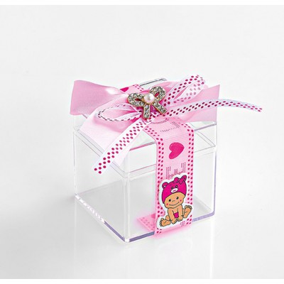 ΜΠΟΜΠΟΝΙΕΡΑ ΜΠΙΖΟΥΤΙΕΡΑ PVC ΡΟΖ BABY GIRL ΜΕ ΦΙΟΓΚΟ 6X6X6CM