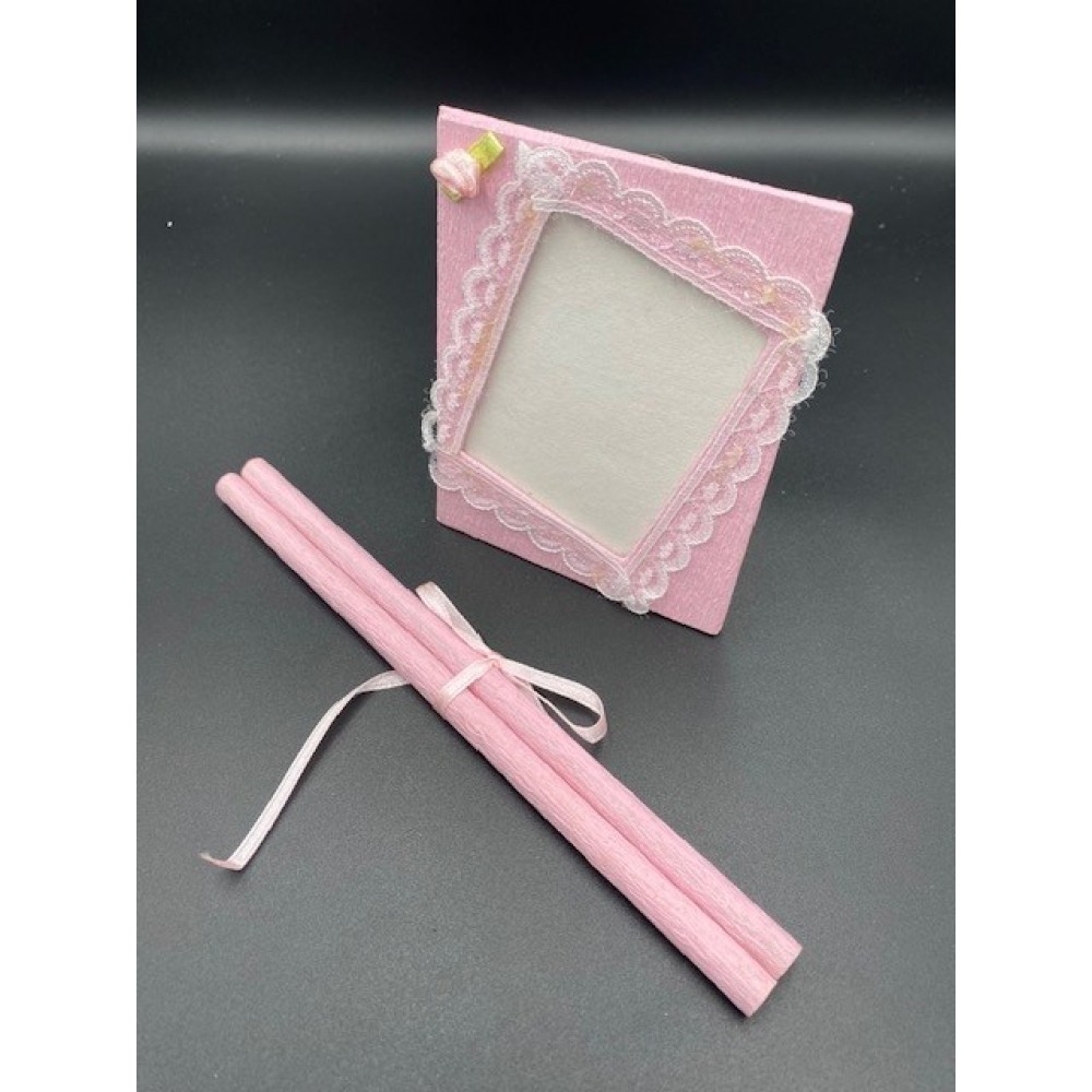 ΜΠΟΜΠΟΝΙΕΡΑ  ΚΟΡΝΙΖΑ ΡΟΖ ΜΕ ΜΟΛΥΒΙΑ ΑΠΟ ΟΙΚΟΛΟΓΙΚΟ ΧΑΡΤΙ  10cm 