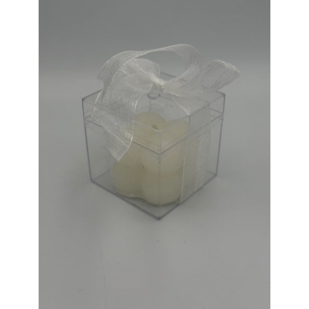 ΜΠΟΜΠΟΝΙΕΡΑ ΑΡΩΜΑΤΙΚΟ ΚΕΡΙ ΛΕΥΚΟ BUBBLE 3.5Χ3.5CM ΣΕ PVC ΚΟΥΤΑΚΙ 5X5X5CM 