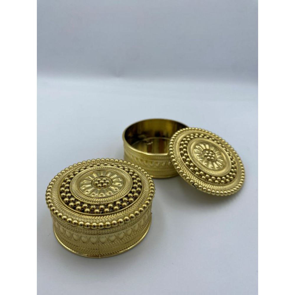 ΜΠΟΜΠΟΝΙΕΡΑ PVC ΣΤΡΟΓΓΥΛΗ ΜΠΙΖΟΥΤΙΕΡΑ ΧΡΥΣΗ 7CM 