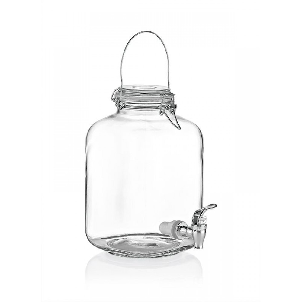 ΓΥΑΛΑ ΜΕ ΒΡΥΣΑΚΙ ΚΑΙ ΜΕΤΑΛΛΙΚΟ ΧΕΡΟΥΛΙ 5 ΛΙΤΡΑ 16X16X27CM 