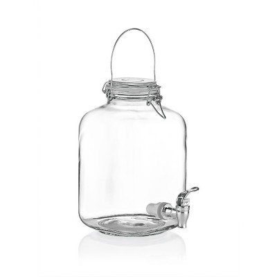 ΓΥΑΛΑ ΜΕ ΒΡΥΣΑΚΙ ΚΑΙ ΜΕΤΑΛΛΙΚΟ ΧΕΡΟΥΛΙ 5 ΛΙΤΡΑ 16X16X27CM