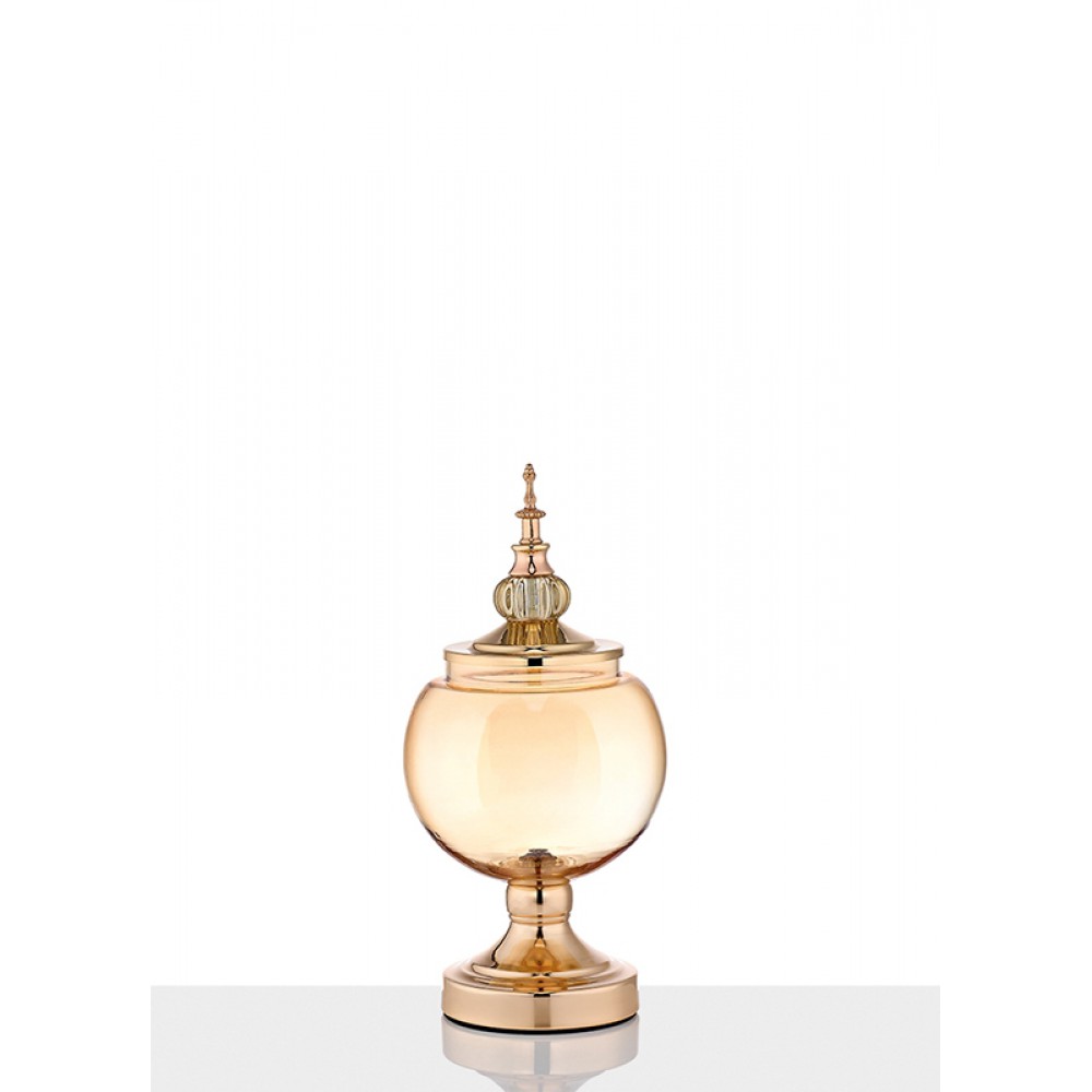 ΓΥΑΛΙΝΗ ΧΡΥΣΗ ΦΟΝΤΑΝΙΕΡΑ ΜΕ ΚΑΠΑΚΙ Φ16.5x24cm 